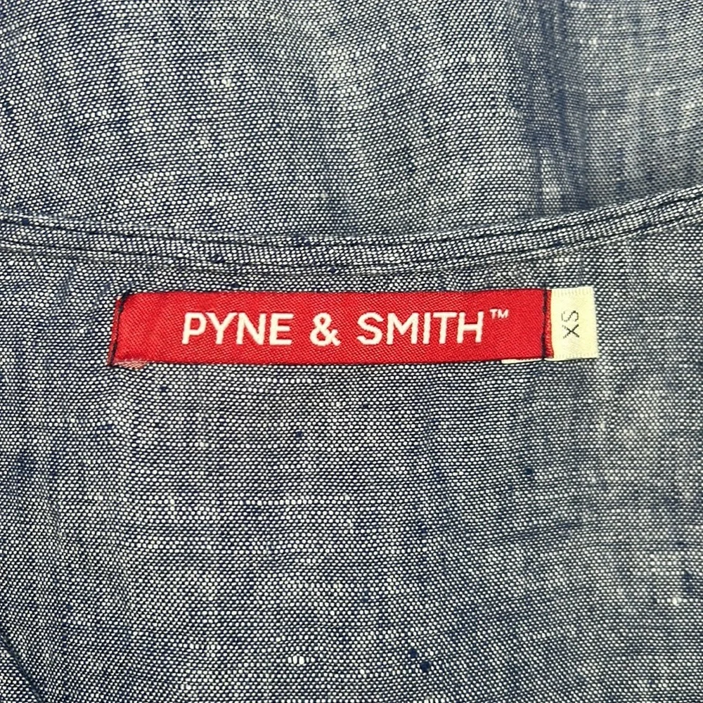 Pyne & Smith No. 21 V Neck Sleeveless Linen Dress in Oxford Chambray Size XS - Picture 7 of 9